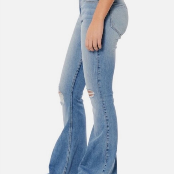 Hollister Light Blue Distressed High Rise Vintage Flare Stretch Jeans Y2K 2000’s - Picture 2 of 11